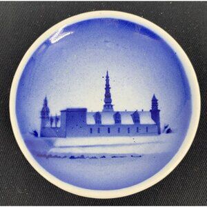 Royal Copenhagen Denmark Small Plate Kronborg Castle 3" Porcelain Vtg